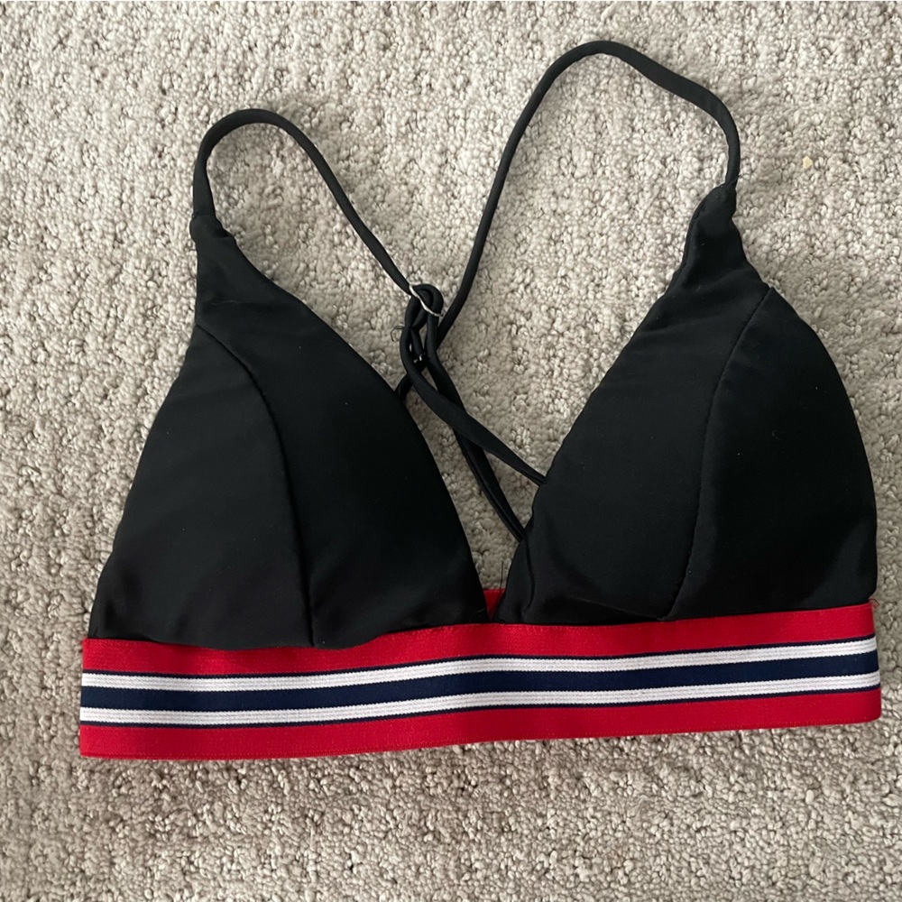Black sporty swim top